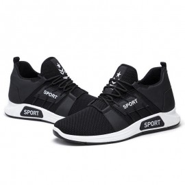 Men Mesh Breathable Lace Up Soft Sole Sport Running Sneakers