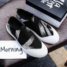Men Breathable Fabric Color Blocking Slip On Tariners Flat Casual Sneakers