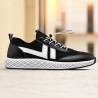 Men Mesh Leather Splicing Breathable Slip Resistant Sport Casual Running Sneakers