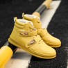 Men Metal Buckle High Top Comfy Sole Sport Casual Trainers