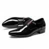 Men Classic Pointed Toe Elastic Band Slip On Formal Dress Shoes