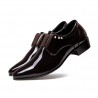 Men Classic Pointed Toe Elastic Band Slip On Formal Dress Shoes