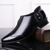 Men Microfiber Leather Non-slip Metal Buckle Slip On Casual Formal Shoes
