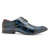 Men Classic Lace Up Floral Patent Leather Shoes