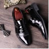 Men Pure Color Splicing Slip On Casual Business Formal Shoes
