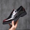 Men Vintage Pointed Toe Formal Casual Leather Loafers