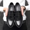 Men Vintage Pointed Toe Formal Casual Leather Loafers