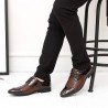 Big Size Men Color Match Ponited Toe Business Lace Up Flat Formal Shoes