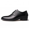 Men's Crocodile Pattern Classic Pointed Toe Lace Up Business Dress Shoes