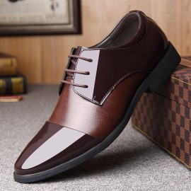 Men Classic Pointed Toe Color Blocking Business Formal Dress Shoes