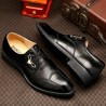 Men Vintage British Style Pointed Toe Business Casual Lace Up Dress Shoes