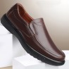 Men Genuine Leather Slip Resistant Slip On Soft Sole Casual Shoes