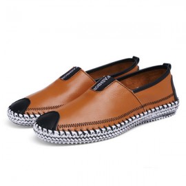Big Size Men Stitching Toe Protecting Flat Lazy Shoes Slip On Casual Loafers
