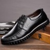Men Hand Stitching Microfiber Leather Slip Resistant Casual Driving Shoes