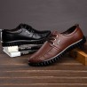Men Hand Stitching Microfiber Leather Slip Resistant Casual Driving Shoes