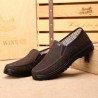 Men Pure Color Old Peking Style Fabric Slip On Casual Shoes