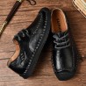 Men Classic Hand Stitching Comfy Soft Lace Up Leather Shoes
