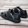 Men Soft Cow Leather Hand Stitching Casual Shoes Hollow Out Sandals