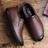 Men Hand Stitching Leather Anti-collision Non-slip Soft Casual Driving Shoes