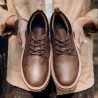 Men Microfiber Leather Outdoor Wearable Lace Up Work Style Shoes