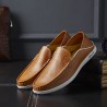 Men Hole Leather Breathable Slip Resistant Casual Driving Loafers