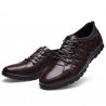 Men Soft Cow Leather Lace Up Casual Shoes