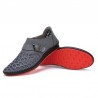 Men Leather Mesh Breathable Metal Buckle Slip Resistant Casual Shoes
