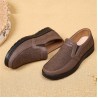 Men Old Peking Style Textile Splicing Comfy Slip On Casual Shoes