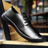 Men Pure Color Leather Anti-colision Soft Outdoor Casual Shoes