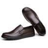 Men Pure Color Soft Sole Slip On Casual Driving Leather Shoes