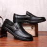 Men Pure Color Soft Sole Slip On Casual Driving Leather Shoes