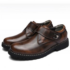 Men Vintage Hook-loop Wearable Leather Work Shoes