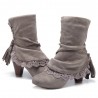 Laciness Chunky Heel Lace Up Short Boots