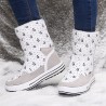Women Winter Plush Warm Lined Hook Loop Flat Snow Boots