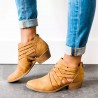 Plus Size Women Comfy Hollow Zipper Thick Heels Footwear Ankle Boots
