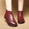 Handmade Stitching Leather Warm Fur Ankle Women Boots
