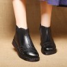 Handmade Stitching Leather Warm Fur Ankle Women Boots