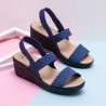 Elastic Wedge Heel Knitting Sandals