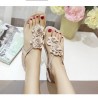 Flower Bohemia Clip Toe Elastic Flat Sandals For Women