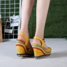 Extra Size Colorful Peep Toe Lady Platform Sandals