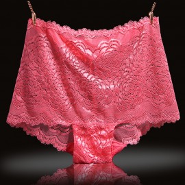 See Through Lace Hip Lifting Cotton Crotch High Waist Panties