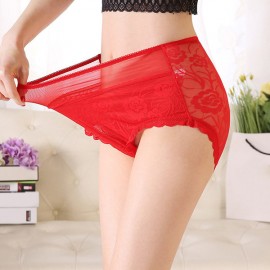 Plus Size Lace Tummy Slimming Breathable Panties For Women