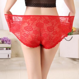 Plus Size Lace Tummy Slimming Breathable Panties For Women