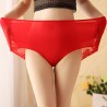 Plus Size High Waist Belly Control Breathable Lace Back Panties