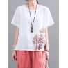 Vintage Embroidery Short Sleeve Summer T-Shirt
