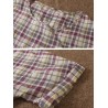Casual Embroidered Girl Plaid Cute T-Shirt