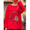 Embroidery Patch Long Sleeve Casual T-Shirt