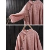 Solid Color Layered Frog Button Vintage Blouse
