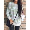 Camouflage Print Long Sleeve O-neck Blouse For Women