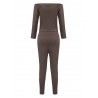 Off Shoulder Solid Long Sleeve Sexy Women  Bodycon Jumpsuit